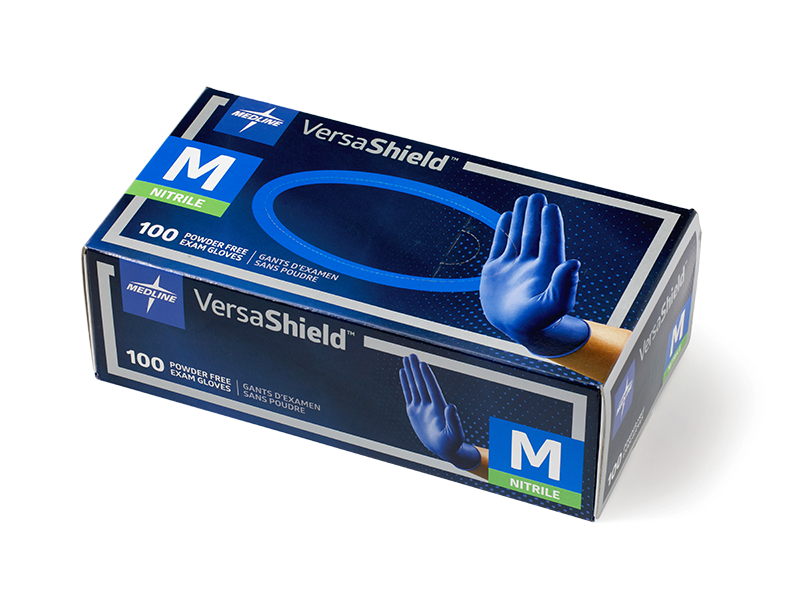 Picture of blue rectangular box with gloved hand photo