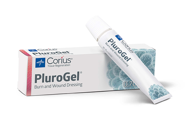 Skin-Health-PluroGel Box and tube of Plurogel burn and wound dressing