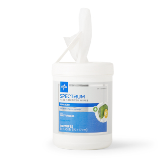 Open container of Spectrum hand sanitizing wipes