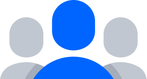 nurses Two grey and one blue human figures