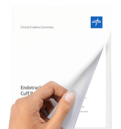 Clinical Evidence A hand turning the page of a clinical evidence summary