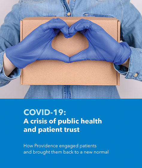 Cover image of the white paper published in Modern Healthcare—image shows gloved hands making sign of the heart.