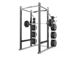 Large rack of free weights
