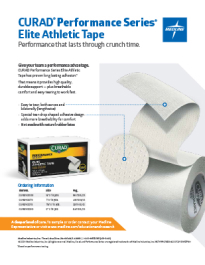 Sell sheet for CURAD Performance Series athletic tapes