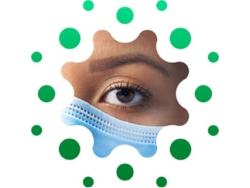 reduce-variation-2-min Close-up of female caregiver's eye and the top edge of a face mask cropped in distinctive circular shape