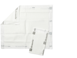Ultrasorbs — fully open and flat with a folded Ultrasorbs on top, showing the backsheet