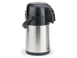 Aluminum coffee dispenser with a black top