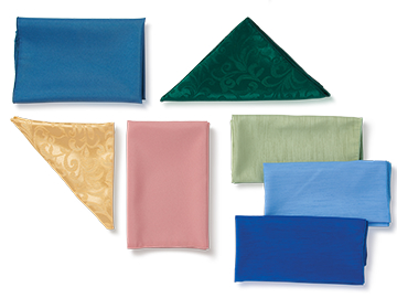 Collection of seven cloth napkins in a varieety of colors