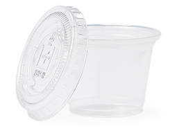 Clear plastic condiment container