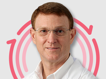 Gregory-Schult Headshot of Dr. Gregory Schultz with three pink concentric circles in the background