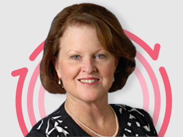 Joyce-Pittman Headshot of Dr. Joyce Pittman with three pink concentric circles in the background