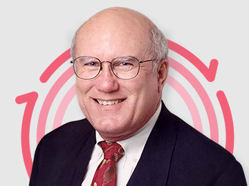 Terry-Treadwell Headshot of Dr. Terry Treadwell with three pink concentric circles in the background
