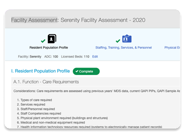 Automated facility assessment