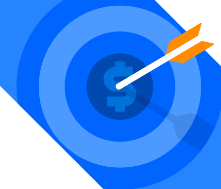 SYM_Price accuracy-01 illustration of a target with an arrow pointing to a dollar sign in the center