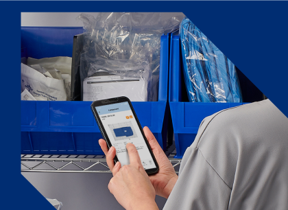woman verifying inventory tracking on her iphone