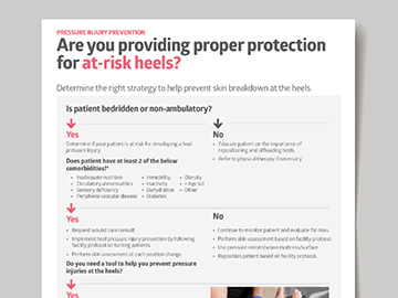 Document, a Medline’s heel protection guide, against a gray surface 