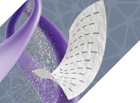 Clinician’s gloved hand applies Marathon XL to patient’s skin with wide applicator
