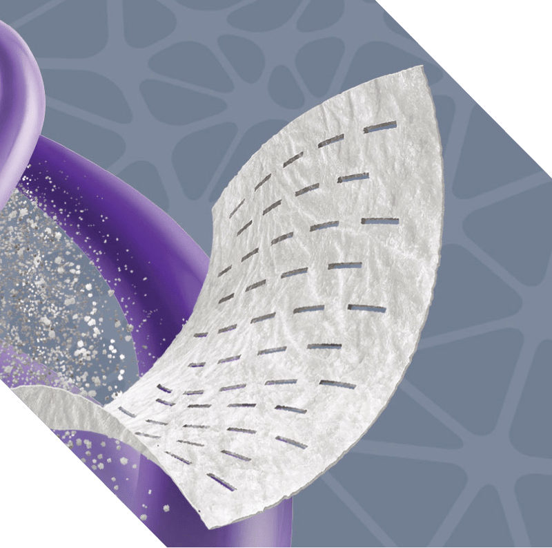 Clinician’s gloved hand applies Marathon XL to patient’s skin with wide applicator
