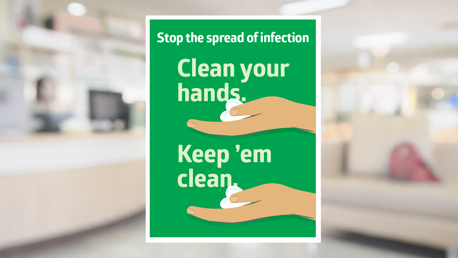 Hand hygiene poster in a long-term care setting