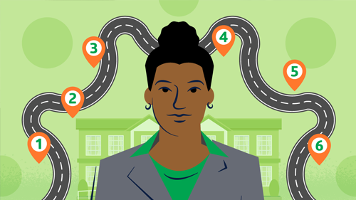 Infection preventionist in front of a long-term care roadmap