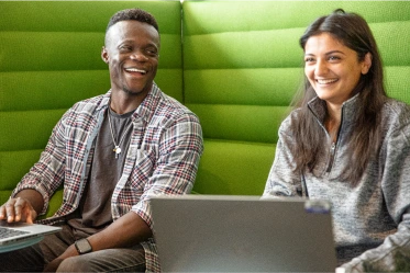 College student participating in a campus internship program