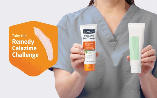 remedy-calazime-challenge Orange tube next to the Take the Remedy Calazime challenge badge