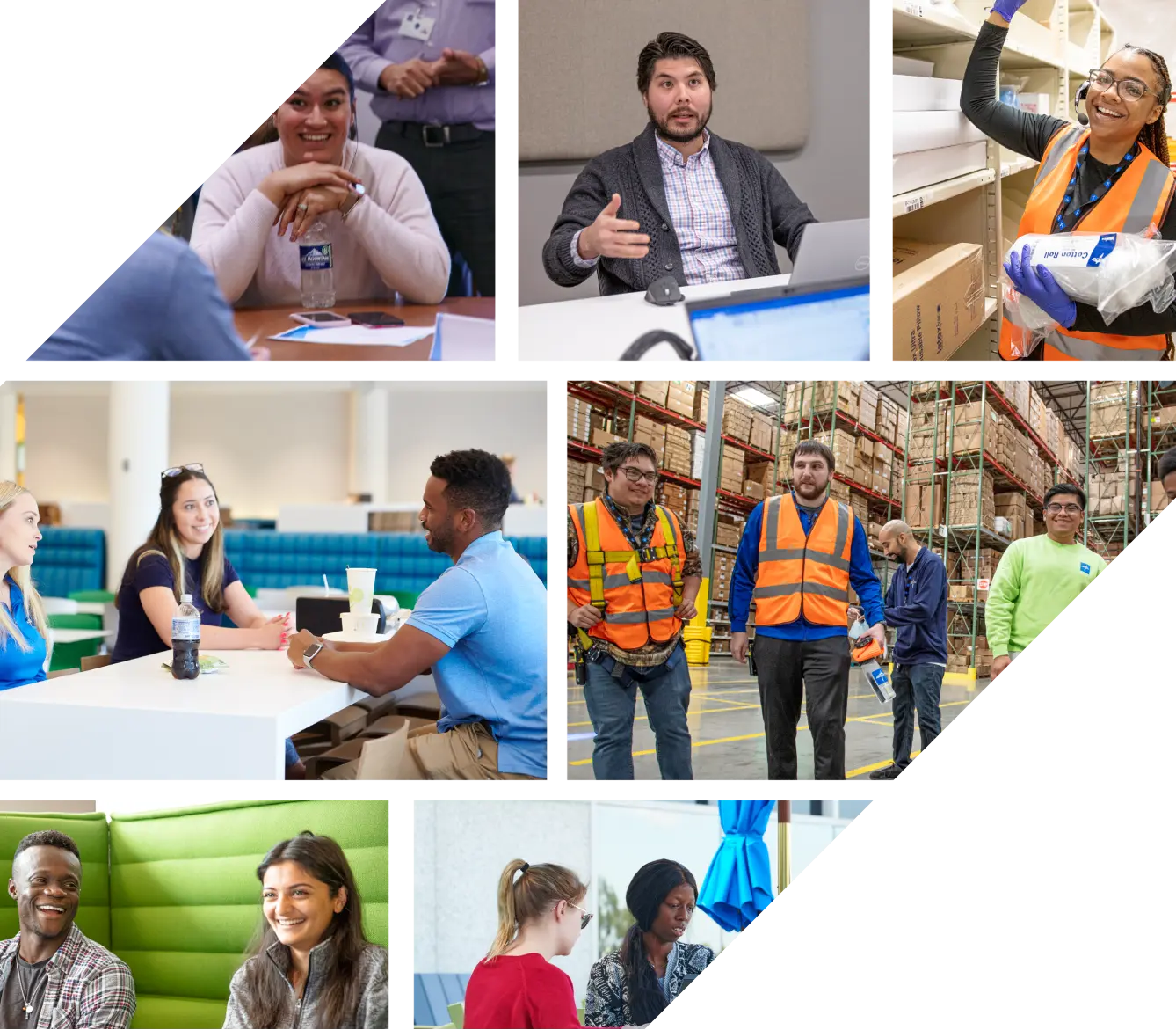 inclusion-bnr Collage of images of Medline workers, from warehouse to corporate settings