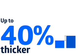 graphic statistic: up to 40% thicker than the heaviest weight wrap on the market