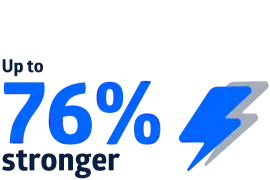 graphic statistic: up to 76% stronger than the standard heaviest weight wraps