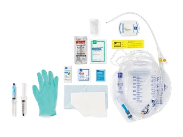 Total One Layer Intermittent Catheter Tray with all components showing