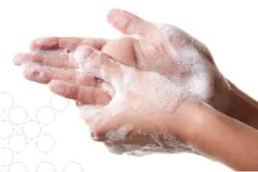 Hands being cleaned