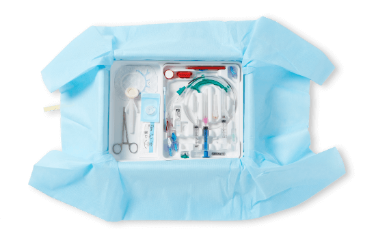vantex-product-form CVC insertion bundle with sterile barrier and components