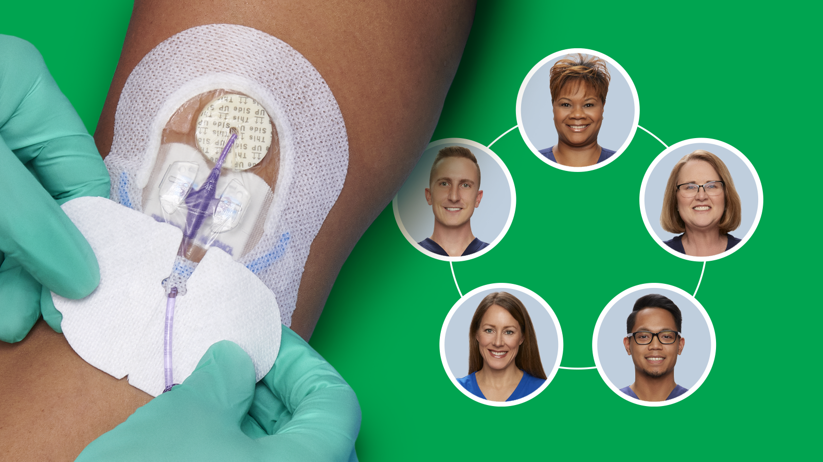BAN_IP_VA team creation_RGB A PICC line with the team of clinicians that serviced the life of the line