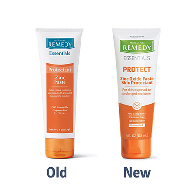 Remedy_Essentials_Protect_Old_New_RGB Old and new product tubes of Remedy zinc paste