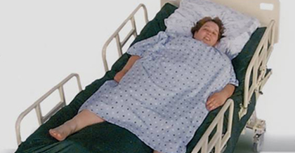 Bariatric patient in hospital bed