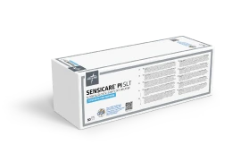 The box packaging for Sensicare PI SLT surgical gloves
