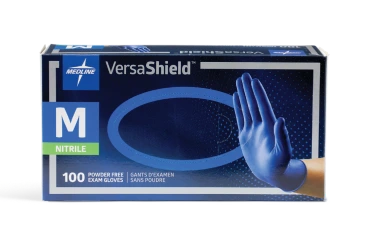 The box packaging for VersaShield exam gloves